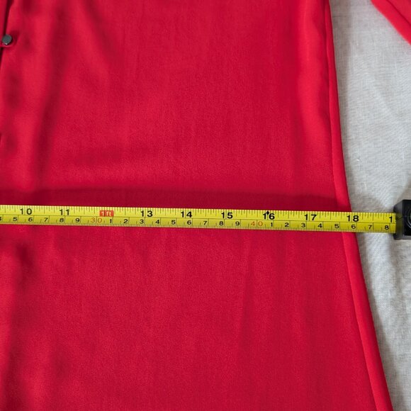 MEXX Red Button Up V-Neck Blouse Women's Size 8 - Picture 8 of 9